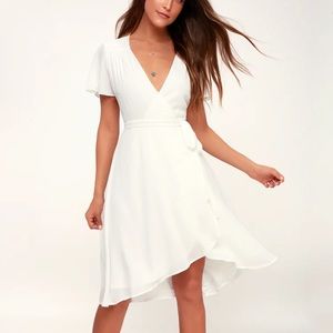 Lulus White Wrap Dress